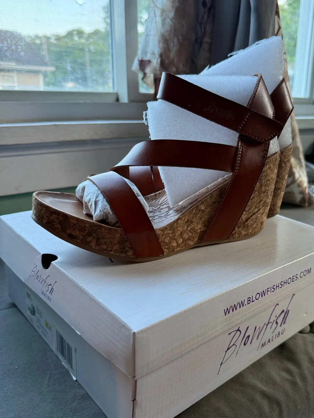 Blowfish Malibu Brown Cork Wedge Sandals